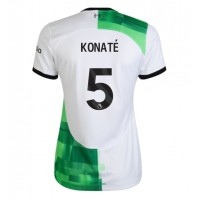 Camiseta Liverpool Ibrahima Konate #5 Visitante Equipación para mujer 2023-24 manga corta